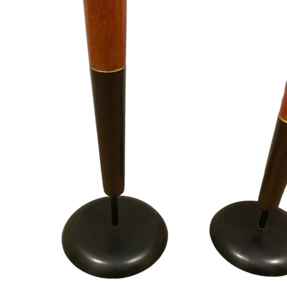 Pier 1 Imports Tall Wooden Candleholder Set (3)